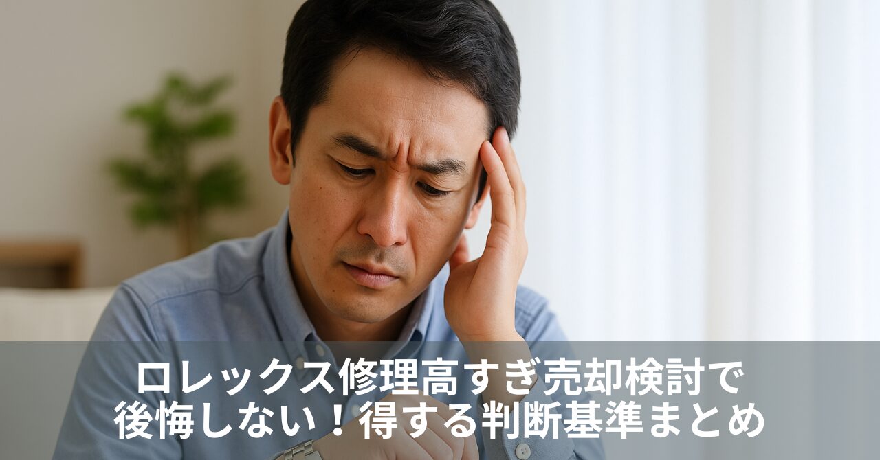 ロレックス修理高すぎ売却検討で後悔しない！得する判断基準まとめ